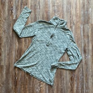 Columbia Heathered Sage Green Long Sleeve Quarter ZIP Top